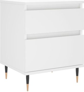 vidaXL Vidaxl - Mesita de noche madera contrachapada blanco 40x35x50 cm