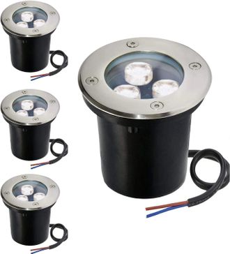 OEM 4 Focos Led Redondos Empotrables Para Exteriores De 3 W, Resistentes Al Agua Ip67, Para Iluminar Caminos, Patios, Jardines, Escaleras Y Garajes - Otro