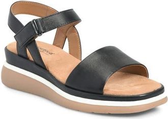 COMFORTIVA Ash Ankle Strap Platform Wedge Sandal in Black at Nordstrom, Size 9.5