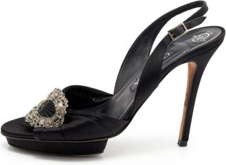 Gina 125mm crystal-embellished heeled sandals - Black