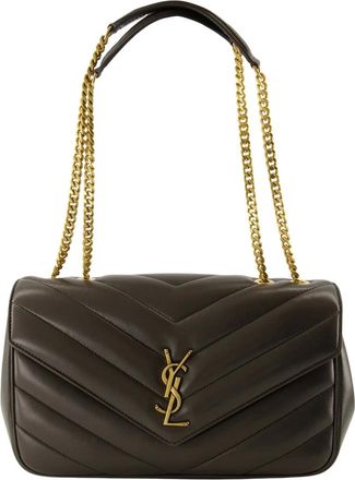 Saint Laurent Tassen, Dames, Bruin, ONE Size, Leer, Loulou Medium Bag