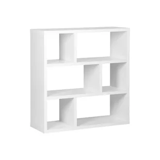 Sweeek Estanter&iacute;a asim&eacute;trica, 3 niveles, 6 compartimentos, blanco