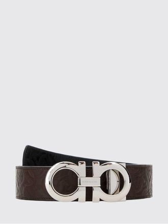 Ferragamo Cintura Gancini reversibile in pelle con motivo monogram