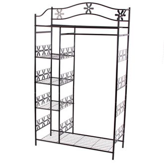 Hhg Perchero Met&aacute;lico Ginebra, Perchero, Armario, Estanter&iacute;a Met&aacute;lica 172 X 100 X 43 Cm, Sin Cortina