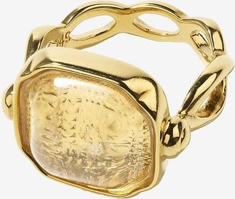 Goossens Paris Goldener Ring mit Kristall Cabochon Carr&eacute;e