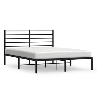 Berkfield Home Metal Bed Frame with Headboard Black 160x200 cm