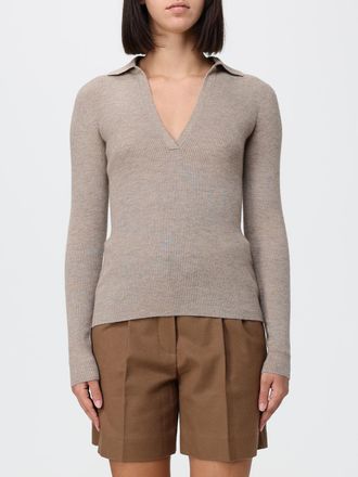Max Mara Polo slim fit in 100% cashmere con scollo a V e maniche lunghe