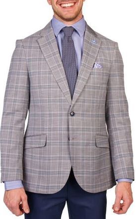 Tailorbyrd Modern Fit Textured Shadow Plaid Sport Coat in Grey at Nordstrom Rack, Size 38 Regular