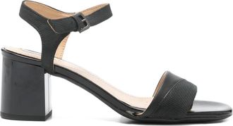 Geox 65mm block-heel buckle sandals - women - Calf Leather/Calf Leather/Rubber - 37.5 - Black