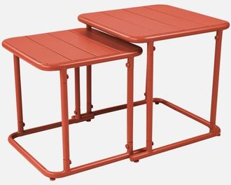 Sweeek Mesa Nido Exterior Cuadrada De Acero, 45cm