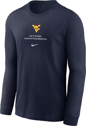 Nike West Virginia Sideline Nike Mens Dri-FIT College Long-Sleeve T-Shirt in Blue | 02EW41SWVN-LDX