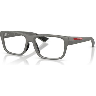 Prada 56mm Rectangle optical glasses in Grey at Nordstrom