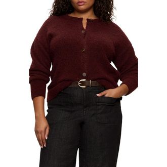 Sanctuary Boucl&eacute; Cardigan in Dark Crimson Red at Nordstrom Rack, Size 1X