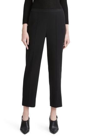 Vince Crop Pleated Brushed Wool Blend Pull-On Pants in Black at Nordstrom Rack, Size X-Large