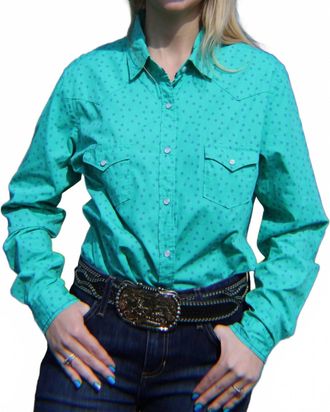 Panhandle Womens Rough Stock Western Shirt In Turquoise