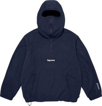 SUPREME FW25 Polartec Face Mask Half Zip Hooded Sweatshirt Navy SUP-FW25-064-NA