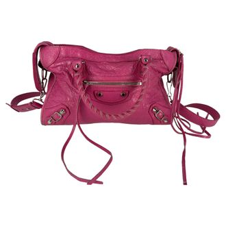 Balenciaga Balenciaga Small Classic City Studs tas in roze leer