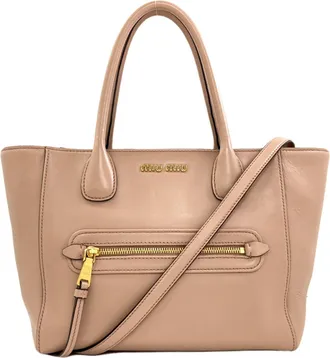 Miu Miu Pink Leather Tote Bag (Pre-Owned)
