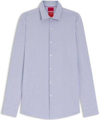 HUGO BOSS Printed slim-fit shirt in performance-stretch jersey