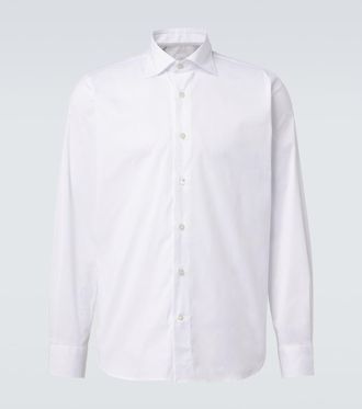 Eleventy Cotton-blend poplin shirt