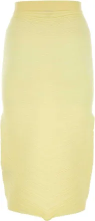 Bottega Veneta Womens Yellow Stretch Cotton Blend Skirt Giallo Completi