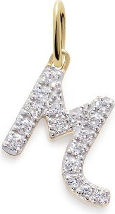 Monica Vinader Lab Grown Diamond Initial Pendant Charm in 14K Gold M at Nordstrom