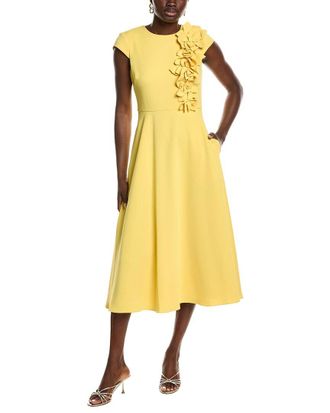 Badgley Mischka Corsage Full Skirt Midi Dress