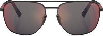 Prada printed pilot-frame sunglasses - men - Metal - 60 - Black