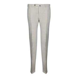 Incotex Lichtgewicht Duifgrijze Broek met Rits - Heren - Broeken - Beige - Maat: XS Katoen