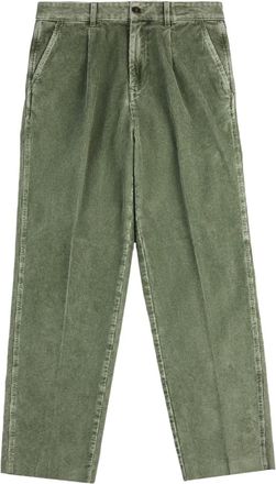 Fay Pantaloni a coste con pieghe - Verde