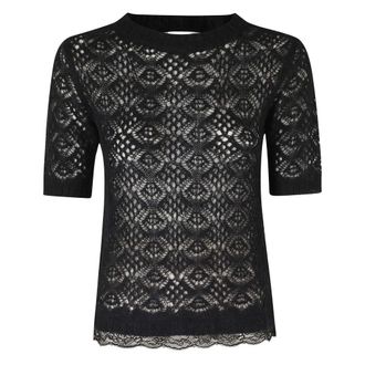 Ermanno Scervino Truien & Vesten, Dames, Zwart, M, Ronde hals gebreid
