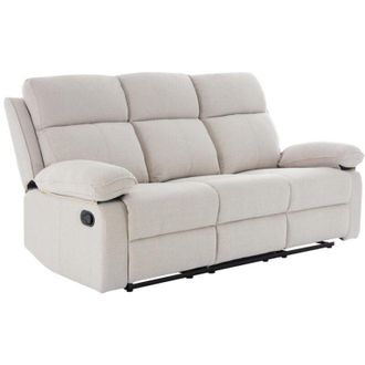 Vente-Unique Divano 3 posti relax in Tessuto chin&eacute; Beige - LANA
