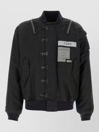Yohji Yamamoto denim neighborhood bomber jacket graphic patches