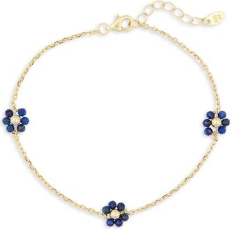 Argento Vivo Stone Station Bracelet in Gold/lapis at Nordstrom Rack