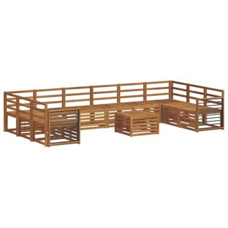 vidaXL Juegos De Sof&aacute;s 11 Pcs Natural Madera De Acacia S&oacute;lida Vidaxl