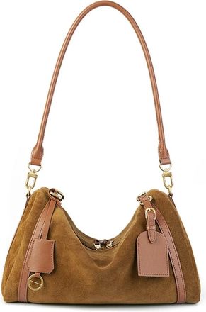 Generic Compatible For Womens Bag Faux Suede Shoulder Bags Versatile Cowhide Women Crossbody(3199-Brown)
