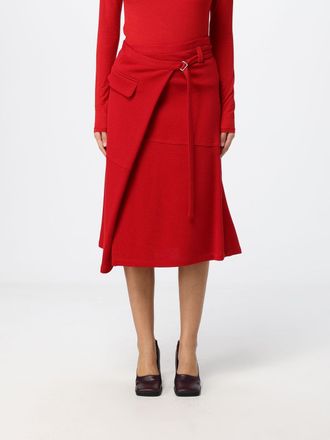 Tela Wool Blend Wrap Midi Skirt with Front Slit
