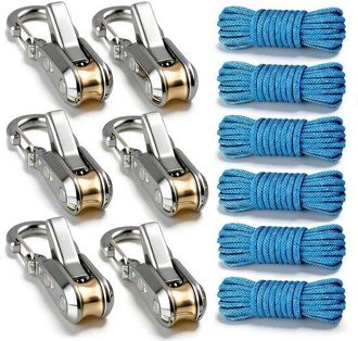 OEM Tensor De Cuerda De 12 Piezas Con Rodillos, Tensor De Paracord Robusto, 115 Lbs, Trinquete, Trinquete Ajustable, Atado F&aacute;cil Y Seguro