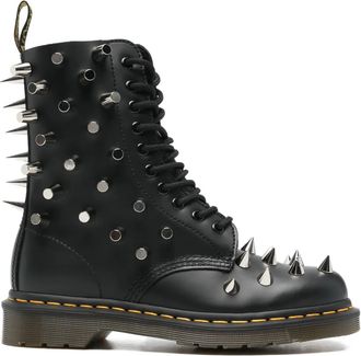 Junya Watanabe x Dr. Martens studded lace-up boots - women - Leather/Leather/Rubber - 41 - Black