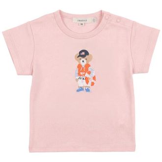 Fragile Bear Print Short Sleeve Top in Pink at Nordstrom, Size 18M