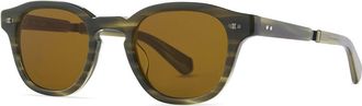Garrett Leight JAMES S KLP-ATG/MOJBRN Mens Sunglasses Green Size 46