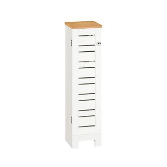 SoBuy Soporte para papel higi&eacute;nico para ba&ntilde;o madera blanco