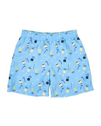Florence Eiseman Golf Print Swim Trunk in Blue/multi at Nordstrom, Size 24M