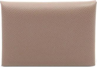 Hermès 2024 Epsom Calvi Duo card holder - Brown