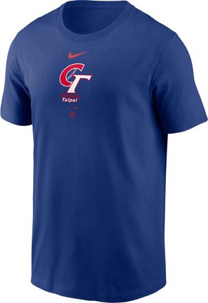 Nike Chinese Taipei National Baseball Team 2026 World Baseball Classic Wordmark Nike Mens T-Shirt in Blue | N1994EWWBF-NDZ