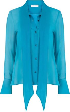 Nina Ricci Lavalliere satijnen blouse - Blauw