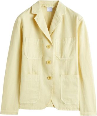 Aspesi Linnen en katoenen jas - Dames - Blazers - Geel - S - Katoen - Jassen