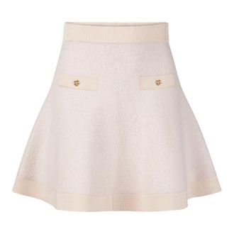 Nina Ricci Rokken, Dames, Beige, M, Mohair Mini Uitlopende Rok