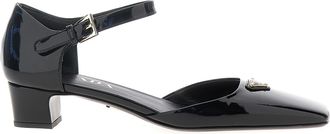 Prada Black Cowhide Mid Heel Womens Pumps