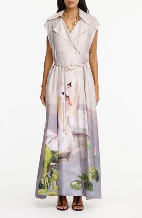 Acler Evandale Swan Maxi Coatdress in Swan Song at Nordstrom, Size 10